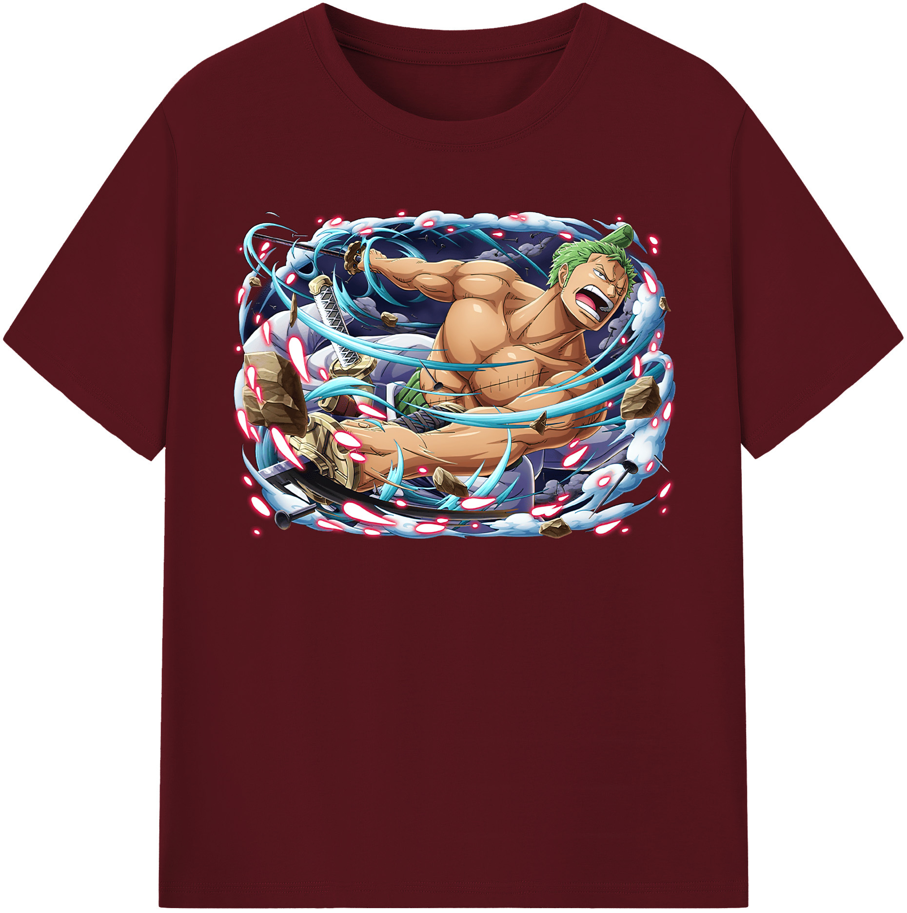 ワンピース ロロノア・ゾロ ONE PIECE Roronoa Zoro 綿100％半袖Tシャツ（フロントプリント）